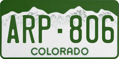 CO license plate ARP806