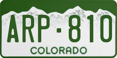 CO license plate ARP810