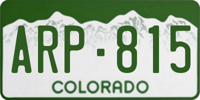 CO license plate ARP815