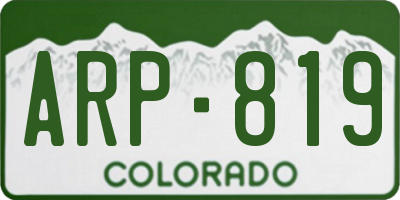 CO license plate ARP819
