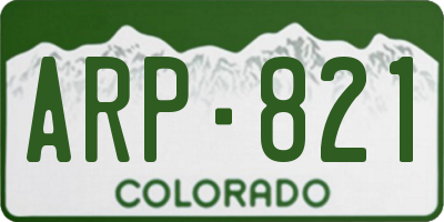 CO license plate ARP821