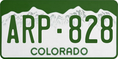 CO license plate ARP828