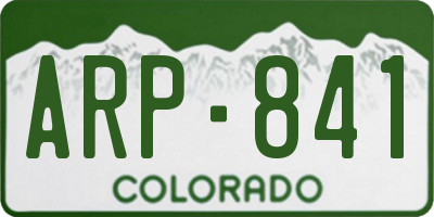 CO license plate ARP841