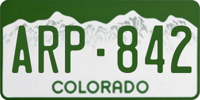 CO license plate ARP842
