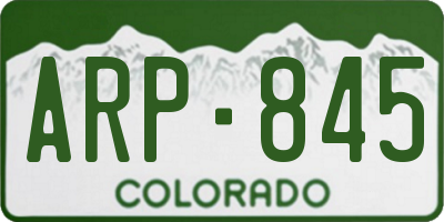 CO license plate ARP845