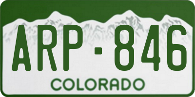 CO license plate ARP846