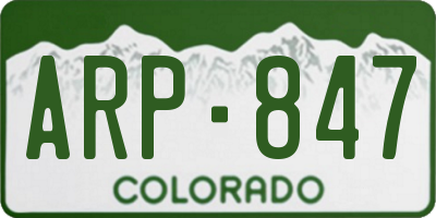 CO license plate ARP847