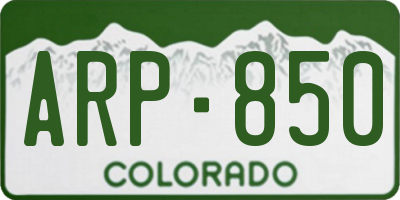 CO license plate ARP850