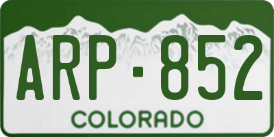 CO license plate ARP852