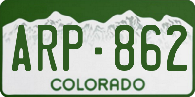 CO license plate ARP862