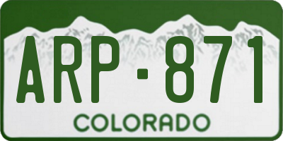 CO license plate ARP871