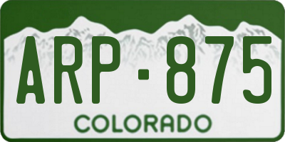 CO license plate ARP875