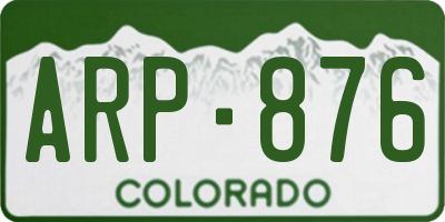 CO license plate ARP876