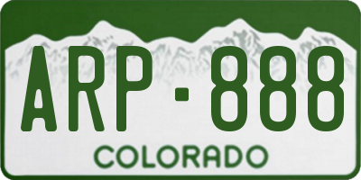 CO license plate ARP888