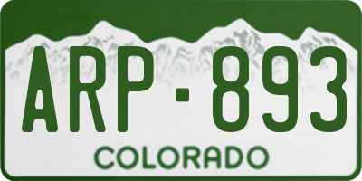 CO license plate ARP893