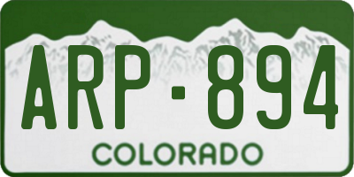 CO license plate ARP894