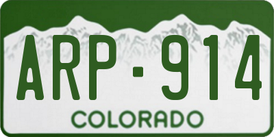 CO license plate ARP914