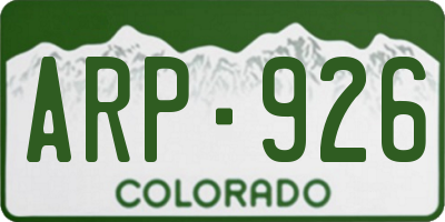 CO license plate ARP926