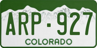 CO license plate ARP927