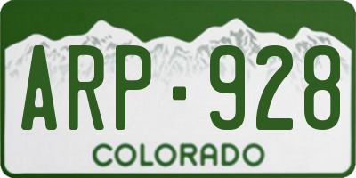 CO license plate ARP928