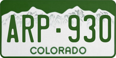 CO license plate ARP930