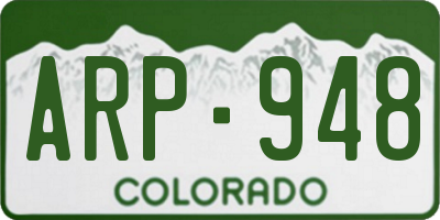 CO license plate ARP948