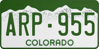 CO license plate ARP955