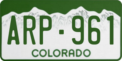 CO license plate ARP961