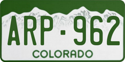 CO license plate ARP962