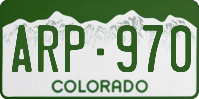 CO license plate ARP970
