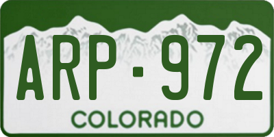 CO license plate ARP972