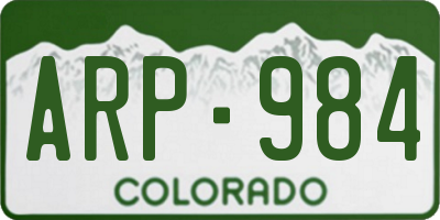 CO license plate ARP984