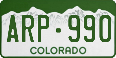 CO license plate ARP990