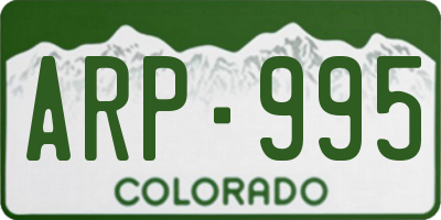 CO license plate ARP995