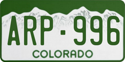 CO license plate ARP996