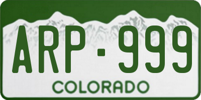 CO license plate ARP999