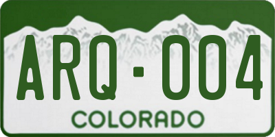 CO license plate ARQ004