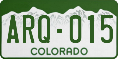 CO license plate ARQ015