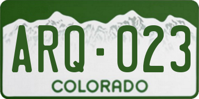 CO license plate ARQ023