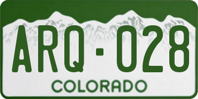 CO license plate ARQ028