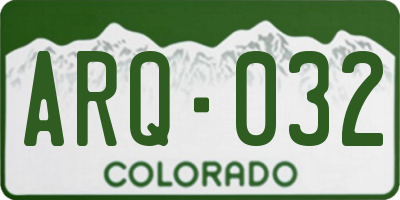 CO license plate ARQ032