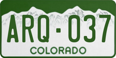 CO license plate ARQ037