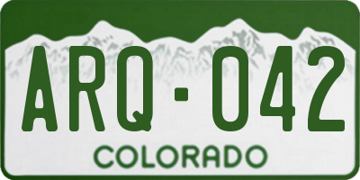 CO license plate ARQ042