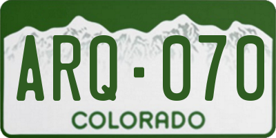 CO license plate ARQ070