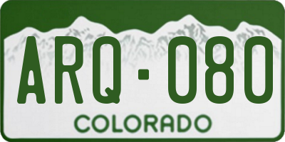 CO license plate ARQ080
