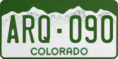 CO license plate ARQ090