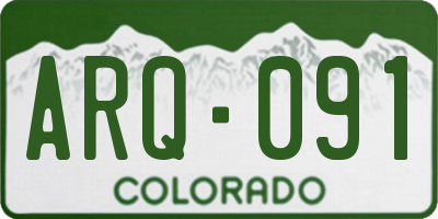 CO license plate ARQ091