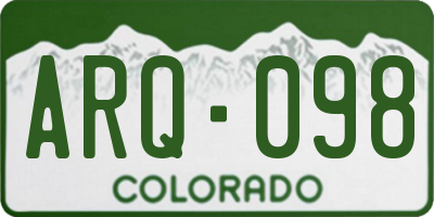 CO license plate ARQ098