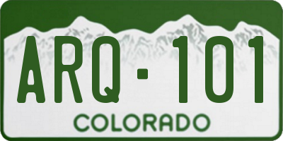 CO license plate ARQ101