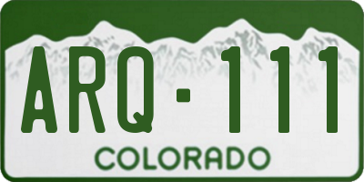 CO license plate ARQ111